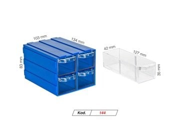 Set 144 (16 Adet) Plastik Çekmeceli Kutu