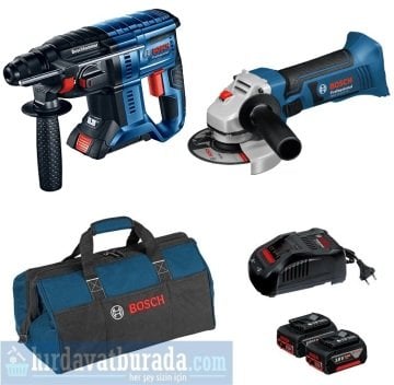 BOSCH GBH 180-LI Akülü Kırıcı Delici + GWS 18-125 V-LI Akülü Taşlama