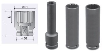 ACTION 1/2'' On İki Köşe Uzun Havalı Lokma Anahtar ( Yıldız )