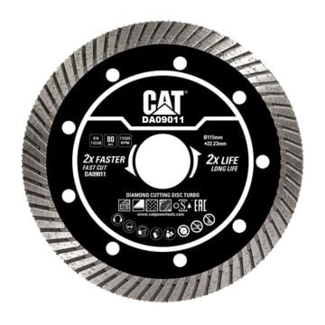 CAT DA09011 115mm Profesyonel Beton, Tuğla, Parke Taşı Elmas Kesme Diski (Turbo Kanallı Kenar)
