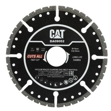 CAT DA09052 115mm Profesyonel Çelik, İnox, Alüminyum, PVC, Fayans, Çok Amaçlı Elmas Kesme Diski (Soketli, Aralıklı Kenar)