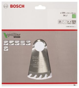 Bosch - Optiline Serisi Ahşap için Daire Testere Bıçağı 190*30 mm 36 Diş
