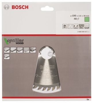 Bosch - Optiline Serisi Ahşap için Daire Testere Bıçağı 190*30 mm 48 Diş