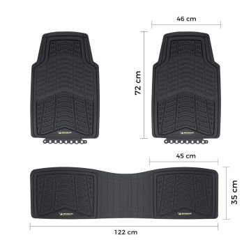 Michelin MC33863 Tüm Araçlara Uyumlu 3 Parça Üniversal 3D Havuzlu Oto Paspas