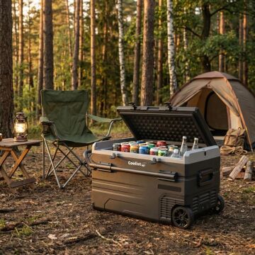 Coolist CLK120W 12/24V 220Volt 114 Litre Tek Bölmeli Tekerlekli Outdoor Kompresörlü Oto Buzdolabı/Dondurucu