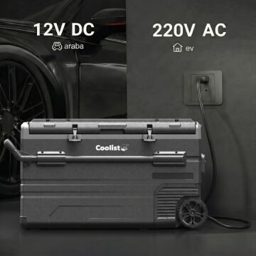 Coolist CLK120W 12/24V 220Volt 114 Litre Tek Bölmeli Tekerlekli Outdoor Kompresörlü Oto Buzdolabı/Dondurucu