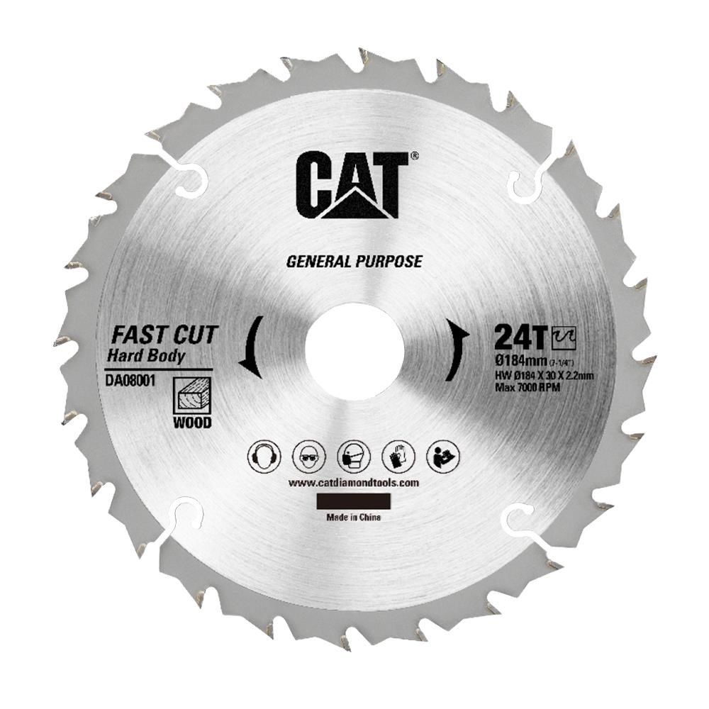 CAT DA08001 184x30mm Ahşap Kesme Elmas, Daire Testere Bıçağı 24 Diş