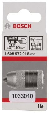 Bosch - 0,5-10 mm - 3/8''-24 Anahtarsız Mandren