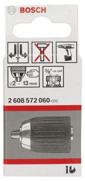 Bosch - 2-13 mm - 3/8''-24 Anahtarsız Mandren