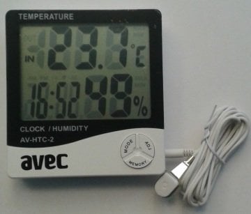 Avec AV-HTC-2 Dijital Saat ve Hem iç Hem Dış ısı Ölçer