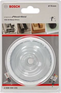 Bosch - Yeni Progressor Serisi Ahşap ve Metal için Delik Açma Testeresi (Panç) 76 mm