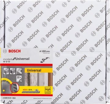 Bosch - Standard Seri Genel Yapı Malzemeleri İçin Elmas Kesme Diski 180 mm 10'lu Paket