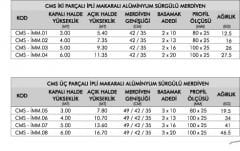 İpli Makaralı Alüminyum Kilit Sistemli Sürgülü Merdiven (2 Parça)