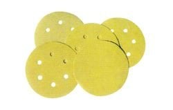 Deerfos 125mm Çap 220 Kum Cırt Tabanlı Zımpara Velcro Deliksiz Sarı (10 Adet)