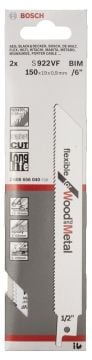 Bosch - Flexible Serisi Ahşap Ve Metal için Panter Testere Bıçağı S 922 VF - 2'li