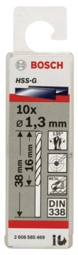 Bosch - HSS-G Metal Matkap Ucu 1,3*38 mm 10'lu Paket