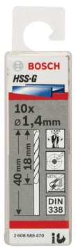 Bosch - HSS-G Metal Matkap Ucu 1,4*40 mm 10'lu Paket