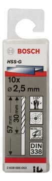 Bosch - HSS-G Metal Matkap Ucu 2,5*57 mm 10'lu Paket