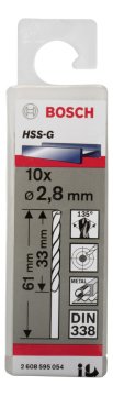 Bosch - HSS-G Metal Matkap Ucu 2,8*61 mm 10'lu Paket