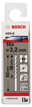 Bosch - HSS-G Metal Matkap Ucu 3,2*65 mm 10'lu Paket