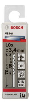 Bosch - HSS-G Metal Matkap Ucu 3,4*70 mm 10'lu Paket