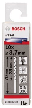 Bosch - HSS-G Metal Matkap Ucu 3,7*70 mm 10'lu Paket