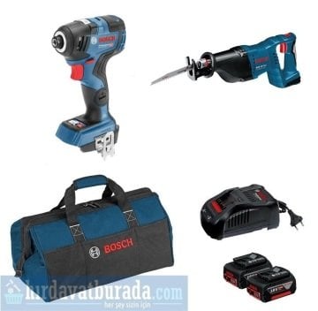 BOSCH GDR 18 V-200 Akülü Darbeli Somun Sıkma + GSA 18 V-LI Akülü Panter Testere