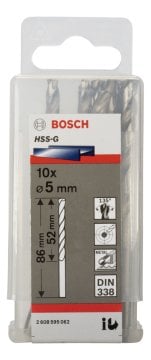 Bosch - HSS-G Metal Matkap Ucu 5*86 mm 10'lu Paket