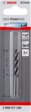Bosch - HSS-PointeQ Metal Matkap Ucu 3,0 mm 2'li