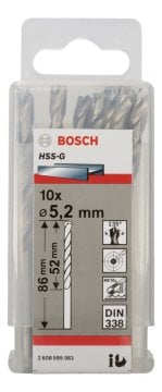 Bosch - HSS-G Metal Matkap Ucu 5,2*86 mm 10'lu Paket