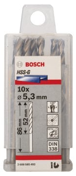 Bosch - HSS-G Metal Matkap Ucu 5,3*86 mm 10'lu Paket