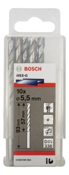 Bosch - HSS-G Metal Matkap Ucu 5,5*93 mm 10'lu Paket