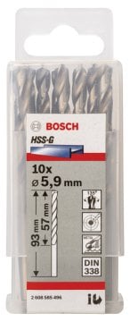 Bosch - HSS-G Metal Matkap Ucu 5,9*93 mm 10'lu Paket