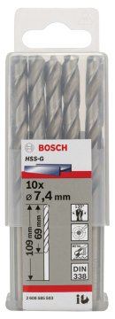Bosch - HSS-G Metal Matkap Ucu 7,4*109 mm 10'lu Paket