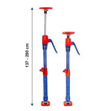 WORKPRO WP289034 137-290cm 70Kg Teleskobik Mandallı Ayarlanabilir 2’Li Çelik Destek Direği + Taşıma Çantası