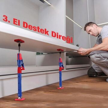 WORKPRO WP289035 60-115cm 70Kg Teleskobik Mandallı Ayarlanabilir 2’Li Çelik Destek Direği + Taşıma Çantası