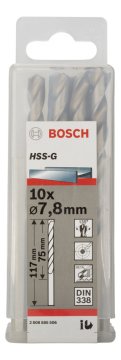 Bosch - HSS-G Metal Matkap Ucu 7,8*117 mm 10'lu Paket