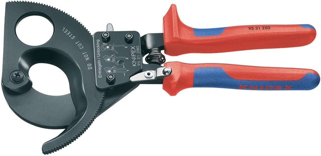 Knipex 95 31 280 Cırcır Mekanizmalı Kablo Makası