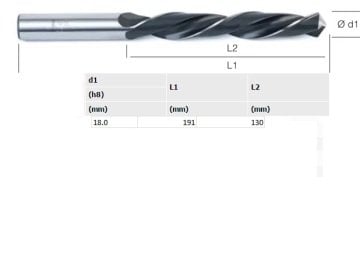 EVAR 18.0mm Silindirik Saplı Matkap Ucu-HSS