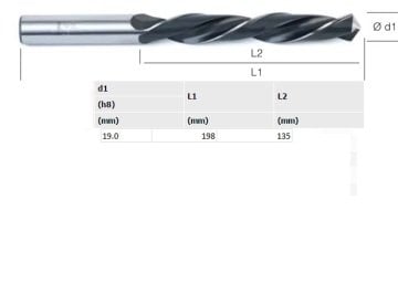 EVAR 19.0mm Silindirik Saplı Matkap Ucu-HSS