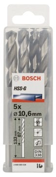 Bosch - HSS-G Metal Matkap Ucu 10,6*133 mm 5'li Paket