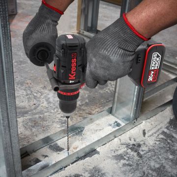 Kress KUC33.1 20Volt/5.0Ah Li-ion 95Nm Çift Akülü Kömürsüz Profesyonel Şarjlı Darbeli Matkap