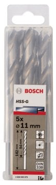 Bosch - HSS-G Metal Matkap Ucu 11*142 mm 5'li Paket