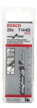 Bosch - Hızlı Kesim Serisi Ahşap İçin T 144 D Dekupaj Testeresi Bıçağı - 25'Li Paket