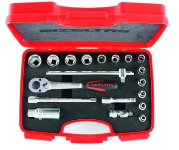 İZELTAŞ 1110 3/8'' Altı Köşe Lokma Takımı - 19 Parça