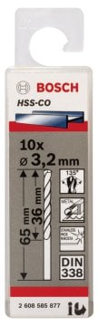 Bosch - HSS-Co Metal Matkap Ucu 3,2*65 mm 10'lu Paket