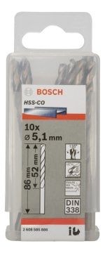 Bosch - HSS-Co Metal Matkap Ucu 5,1*86 mm 10'lu Paket