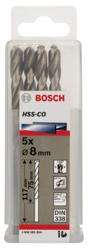 Bosch - HSS-Co Metal Matkap Ucu 8*117 mm 5'li Paket