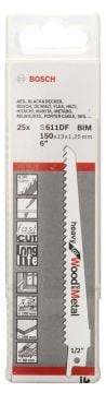Bosch - Heavy Serisi Ahşap Ve Metal için Panter Testere Bıçağı S 611 DF - 25'li