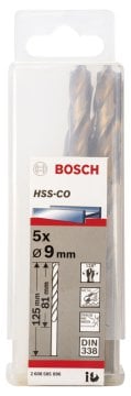 Bosch - HSS-Co Metal Matkap Ucu 9*125 mm 5'li Paket